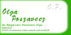 olga poszavecz business card